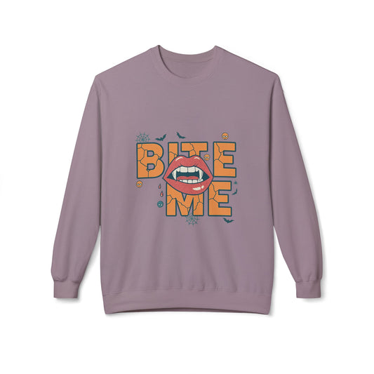 Bite Me 1- Crewneck Unisex Sweatshirt - Cozy Halloween Apparel