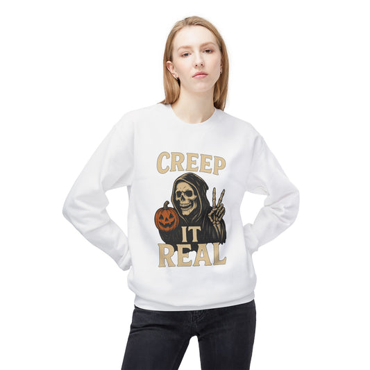 Creep It Real 1 - Crewneck Unisex Sweatshirt - Cozy Halloween Apparel
