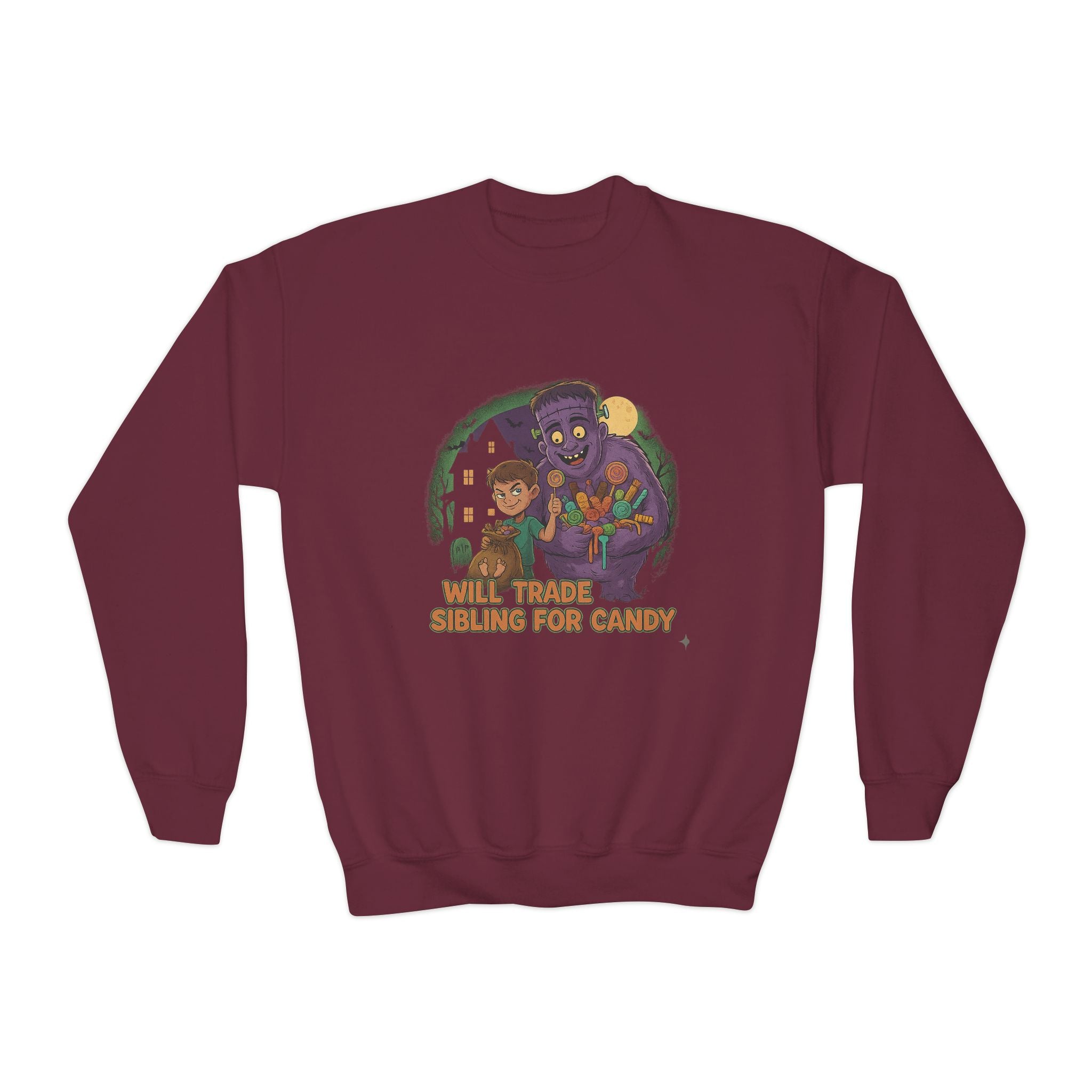 Will Trade Sibling for Candy 1 , Funny Teen Apparel, Cute Sweatshirt, Unique Gift for Kids,
