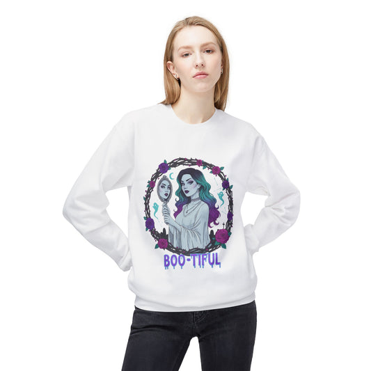 Boo-tiful - Gothic Witch Crewneck Unisex Sweatshirt - Cozy Halloween Apparel