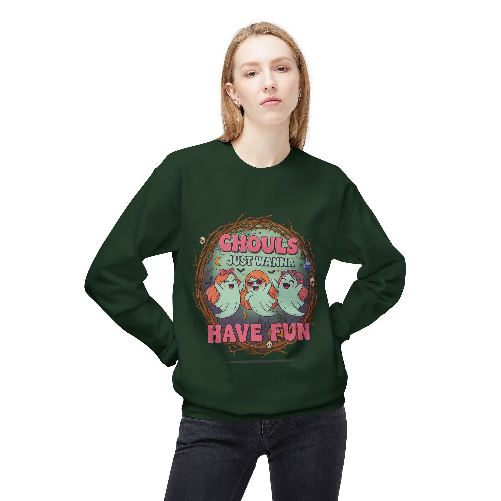 Ghouls Just Wanna Have Fun 1 - Crewneck Unisex Sweatshirt - Cozy Halloween Apparel