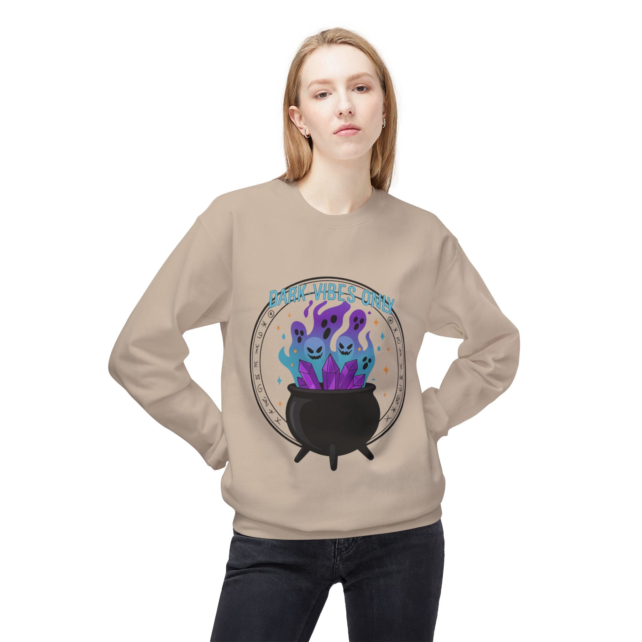 Dark Vibes Only 3.2 - Crewneck Unisex Sweatshirt - Cozy Halloween Apparel
