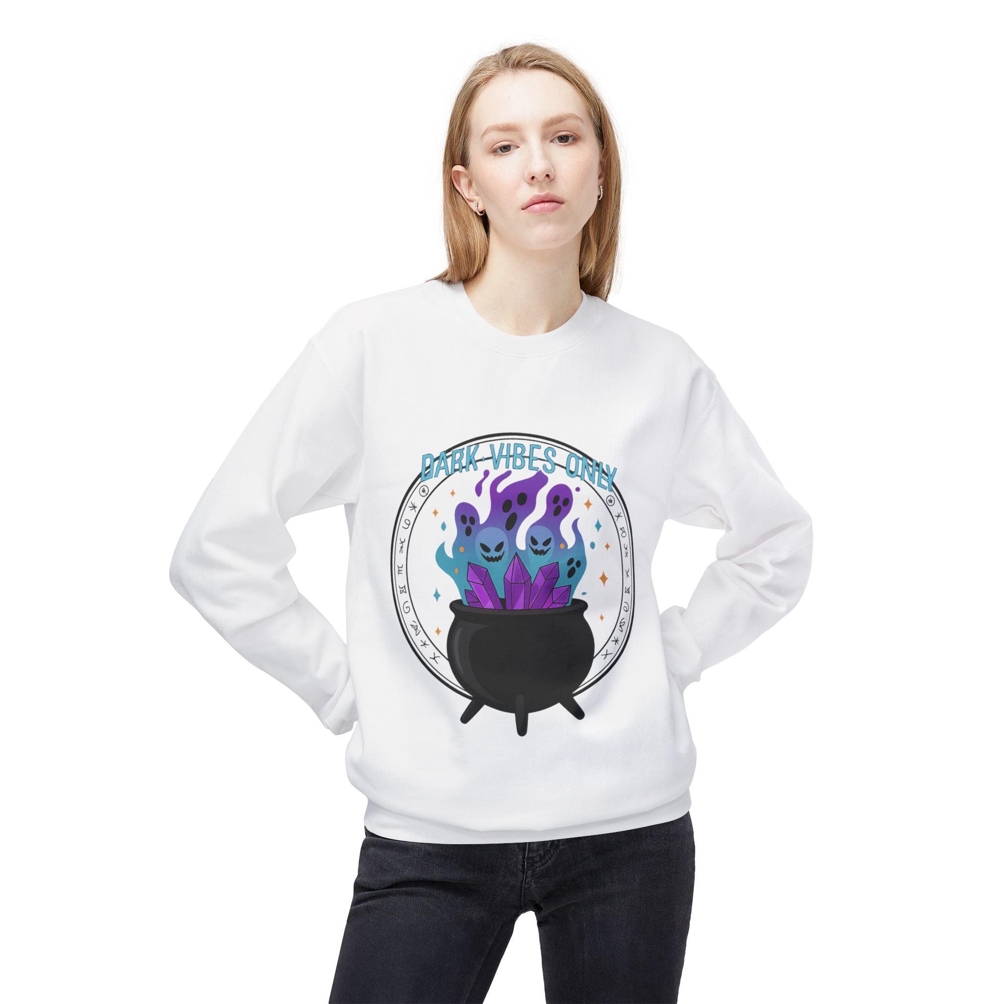 Dark Vibes Only 3.2 - Crewneck Unisex Sweatshirt - Cozy Halloween Apparel
