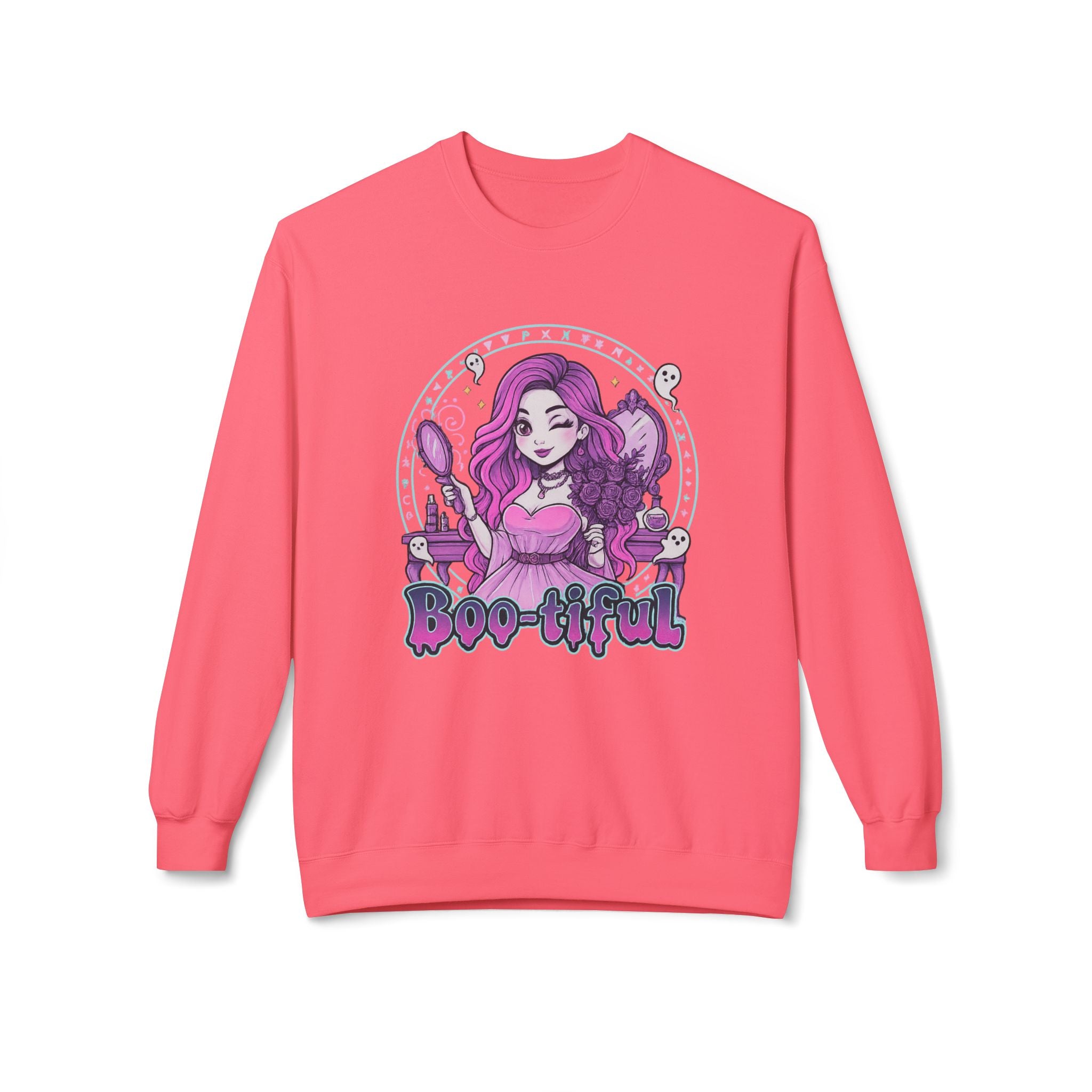 Boo-tiful 3- Gothic Witch Crewneck Unisex Sweatshirt - Cozy Halloween Apparel