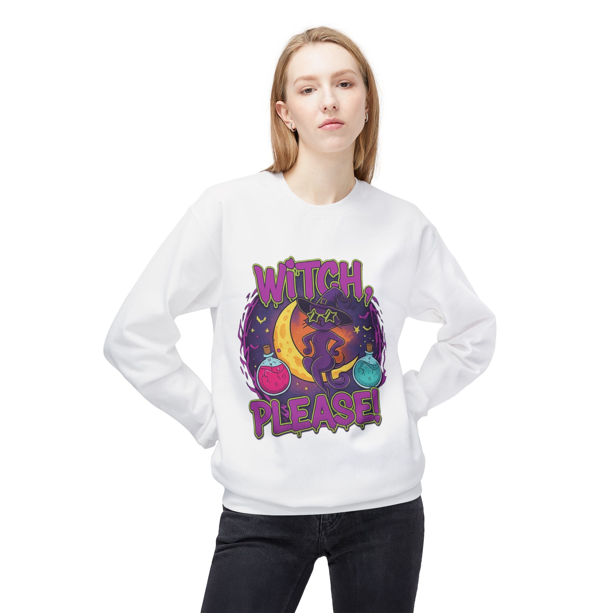 Witch, Please! 3 - Crewneck Unisex Sweatshirt - Cozy Halloween Apparel