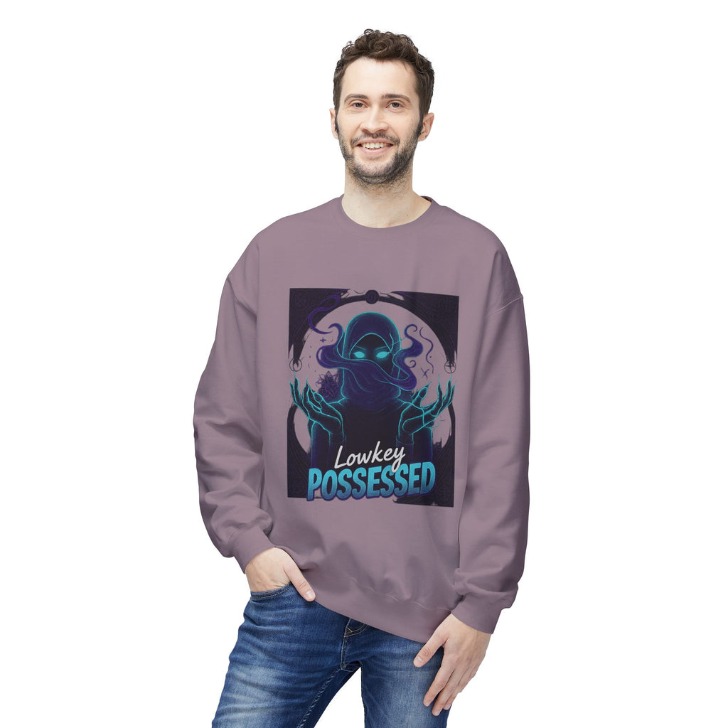 Lowkey Possessed 3 - Crewneck Unisex Sweatshirt - Cozy Halloween Apparel