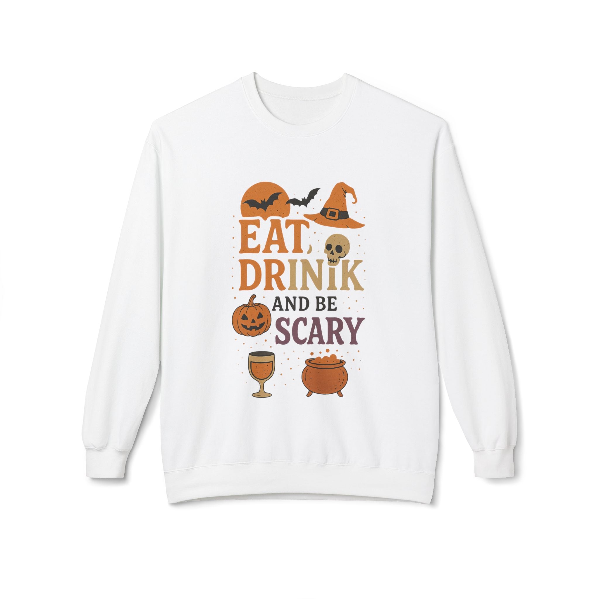 Eat, Drink, and Be Scary 1 - Crewneck Unisex Sweatshirt - Cozy Halloween Apparel