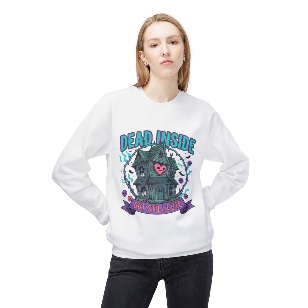Dead Inside, But Still Cute 2 - Crewneck Unisex Sweatshirt - Cozy Halloween Apparel