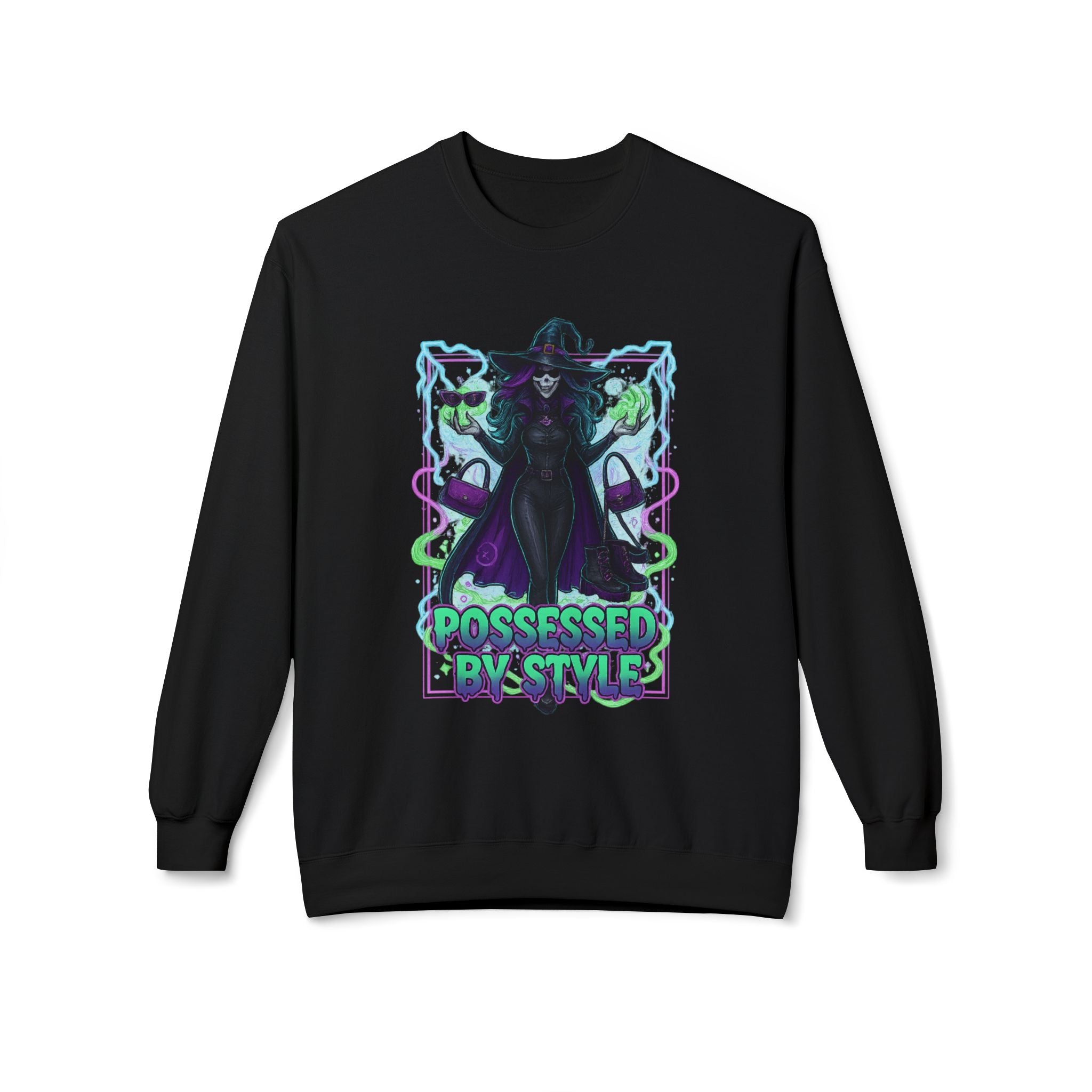 Possessed by Style 4 - Crewneck Unisex Sweatshirt - Cozy Halloween Apparel