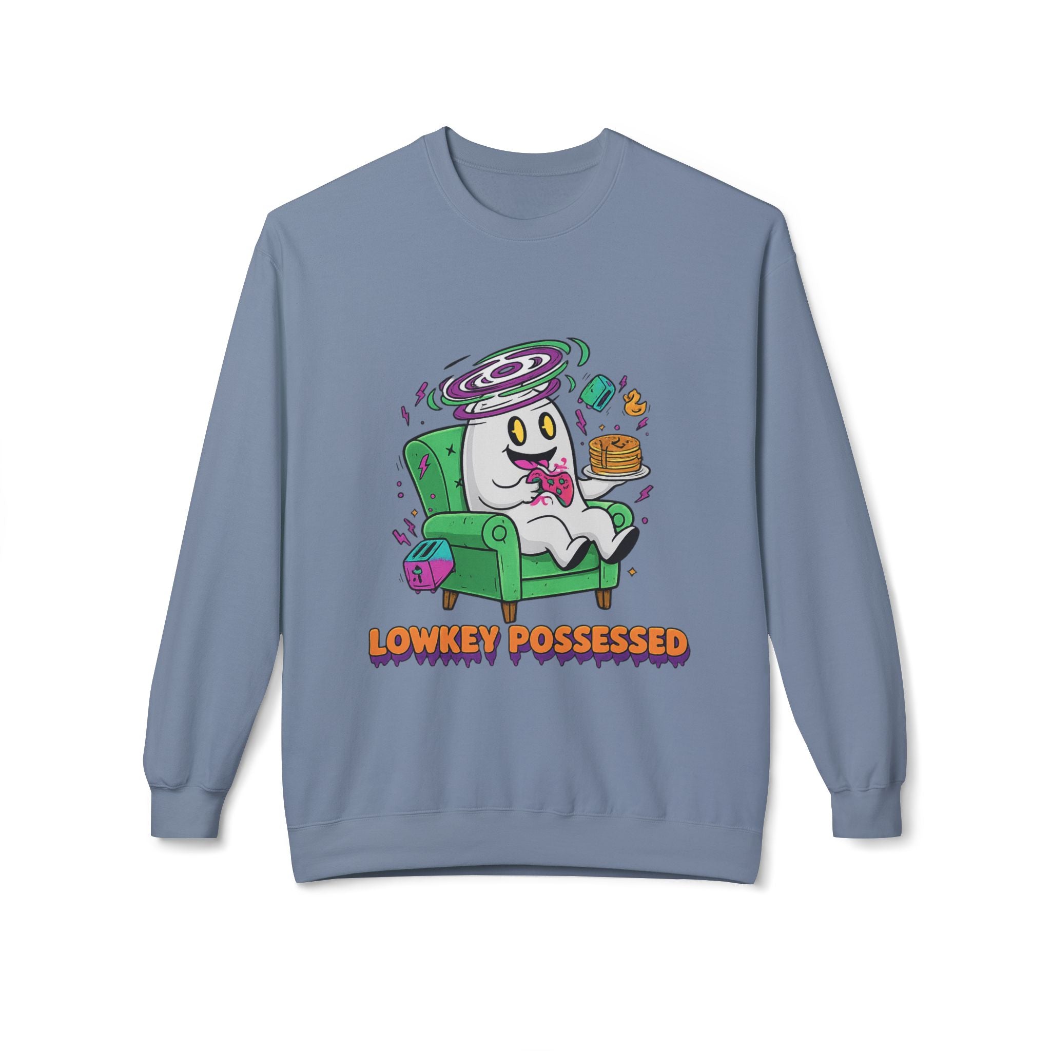 Lowkey Possessed 4 - Crewneck Unisex Sweatshirt - Cozy Halloween Apparel