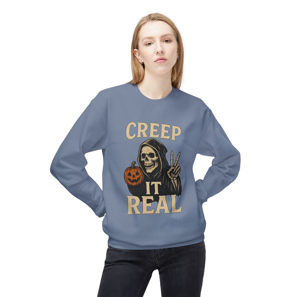 Creep It Real 1 - Crewneck Unisex Sweatshirt - Cozy Halloween Apparel