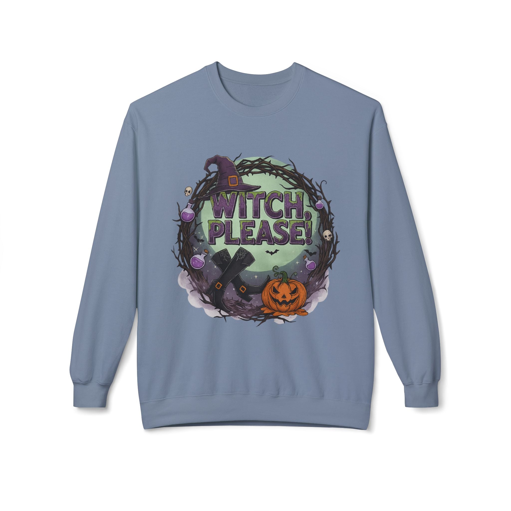 Witch, Please! 1 - Crewneck Unisex Sweatshirt - Cozy Halloween Apparel