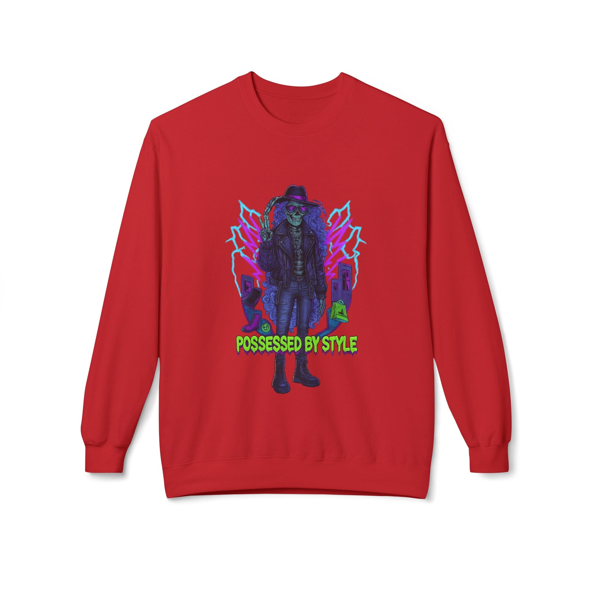 Possessed by Style 1 - Crewneck Unisex Sweatshirt - Cozy Halloween Apparel