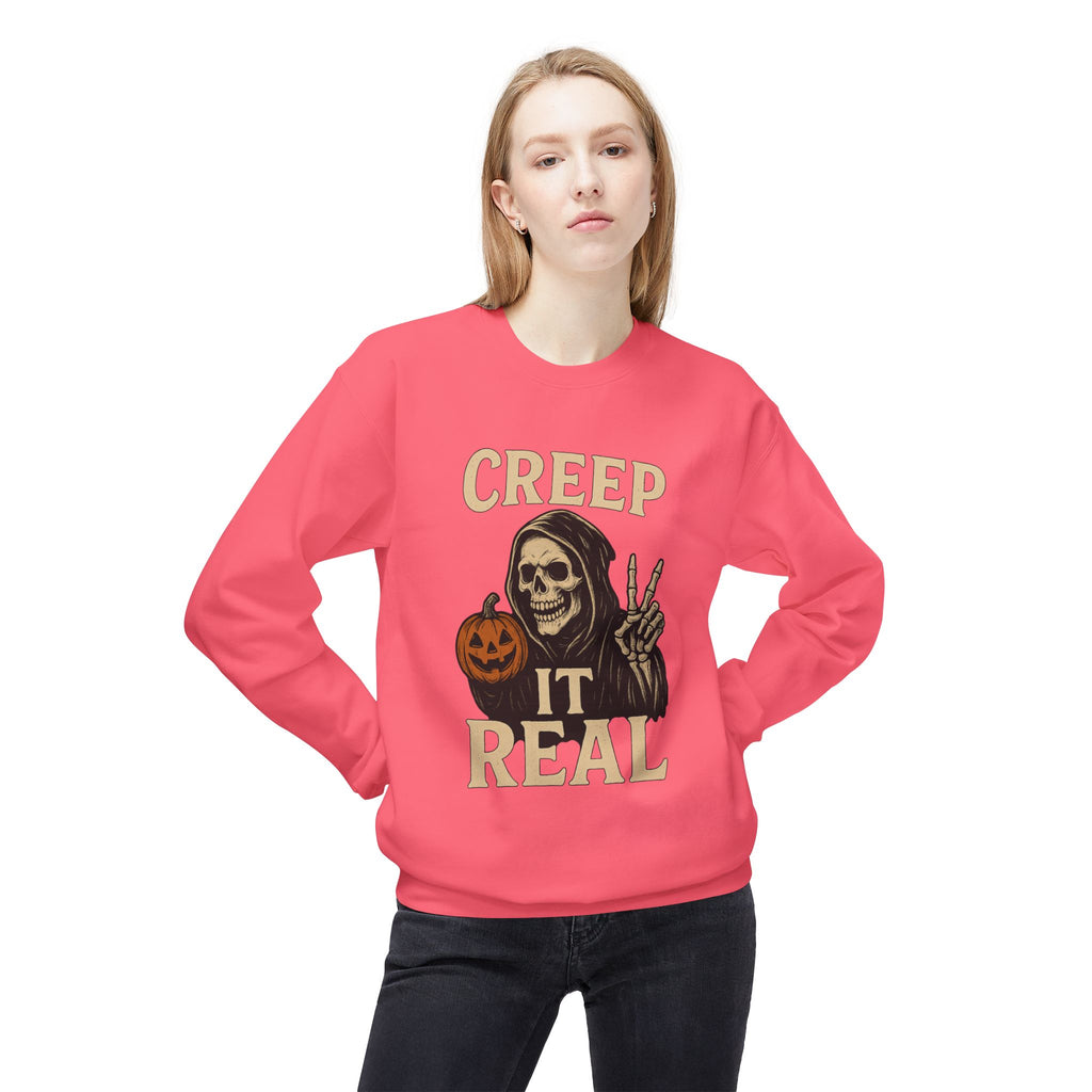Creep It Real 1 - Crewneck Unisex Sweatshirt - Cozy Halloween Apparel