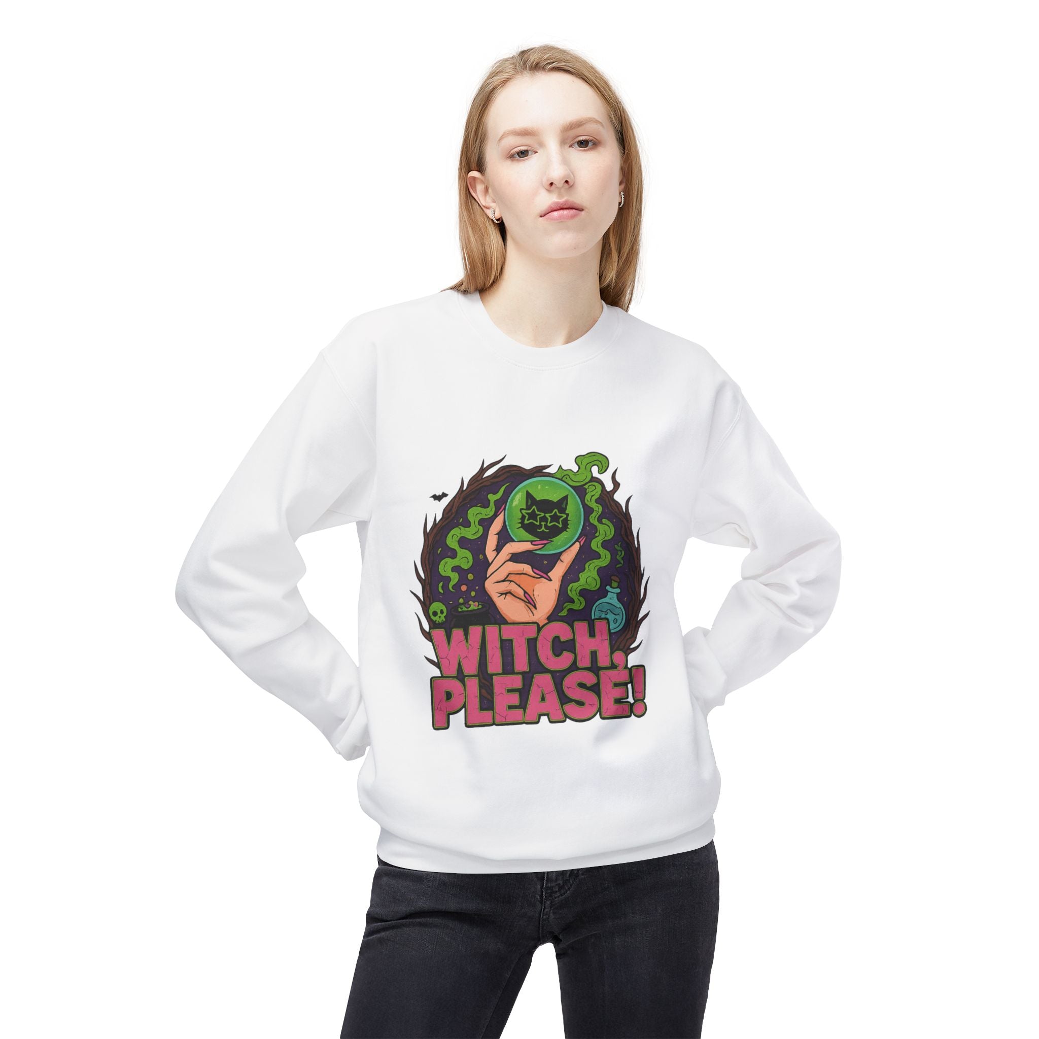 Witch, Please! 2 - Crewneck Unisex Sweatshirt - Cozy Halloween Apparel