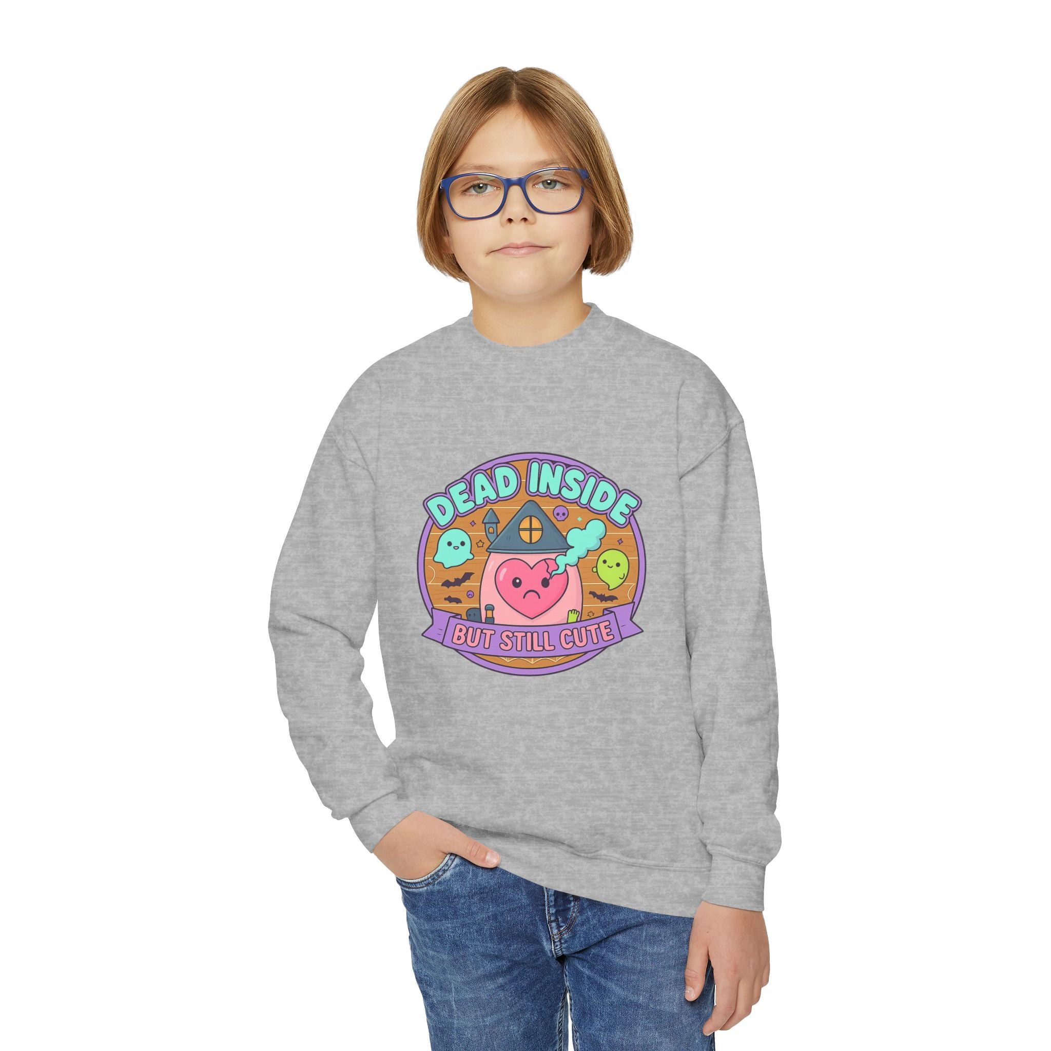 KIDS 'Dead Inside But Still Cute' Design 1, Funny Teen Apparel, Cute Sweatshirt, Unique Gift for Kids,