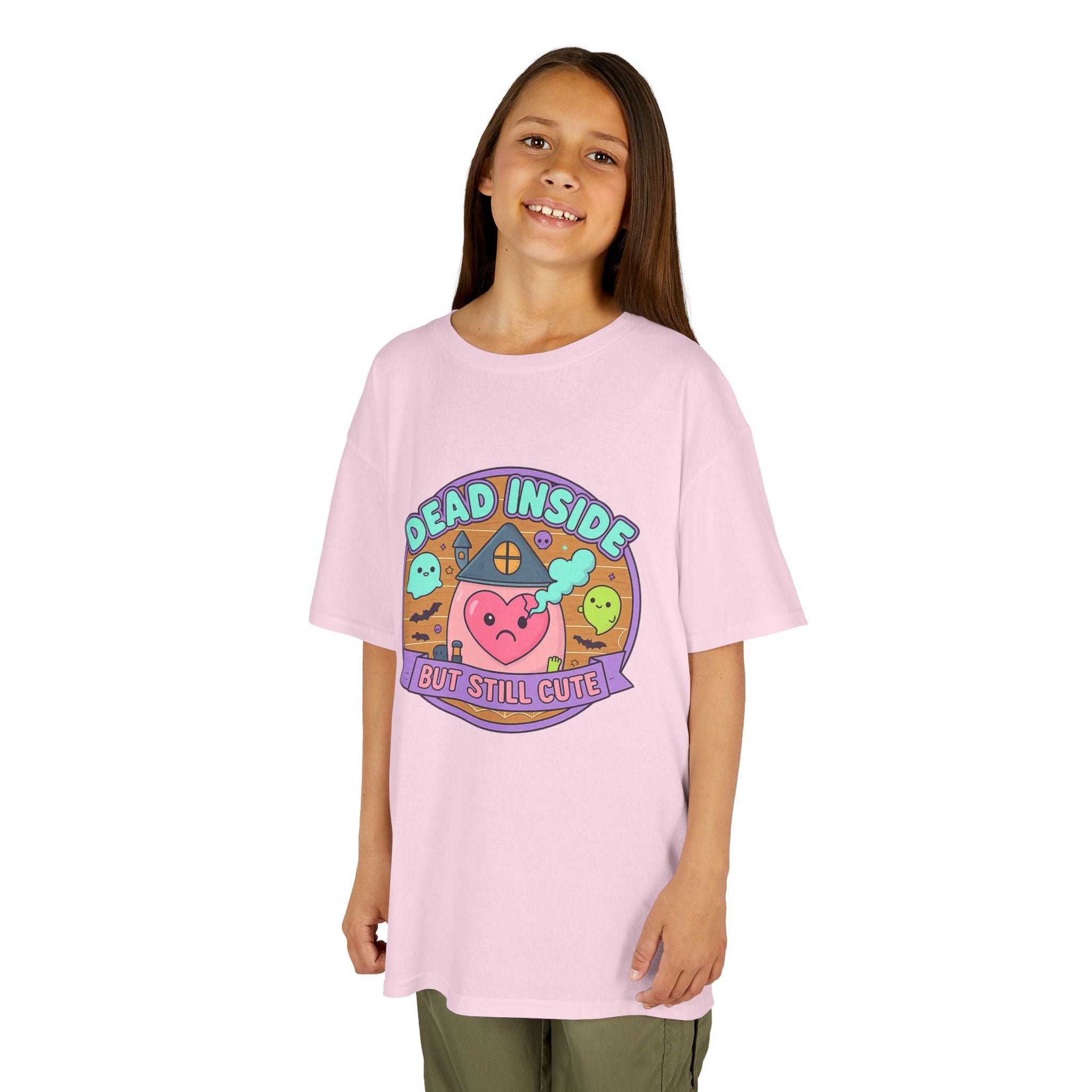 Dead Inside But Still Cute - Cute Kids Heavy Cotton Tee ,  Fun Graphic Tee for Kids