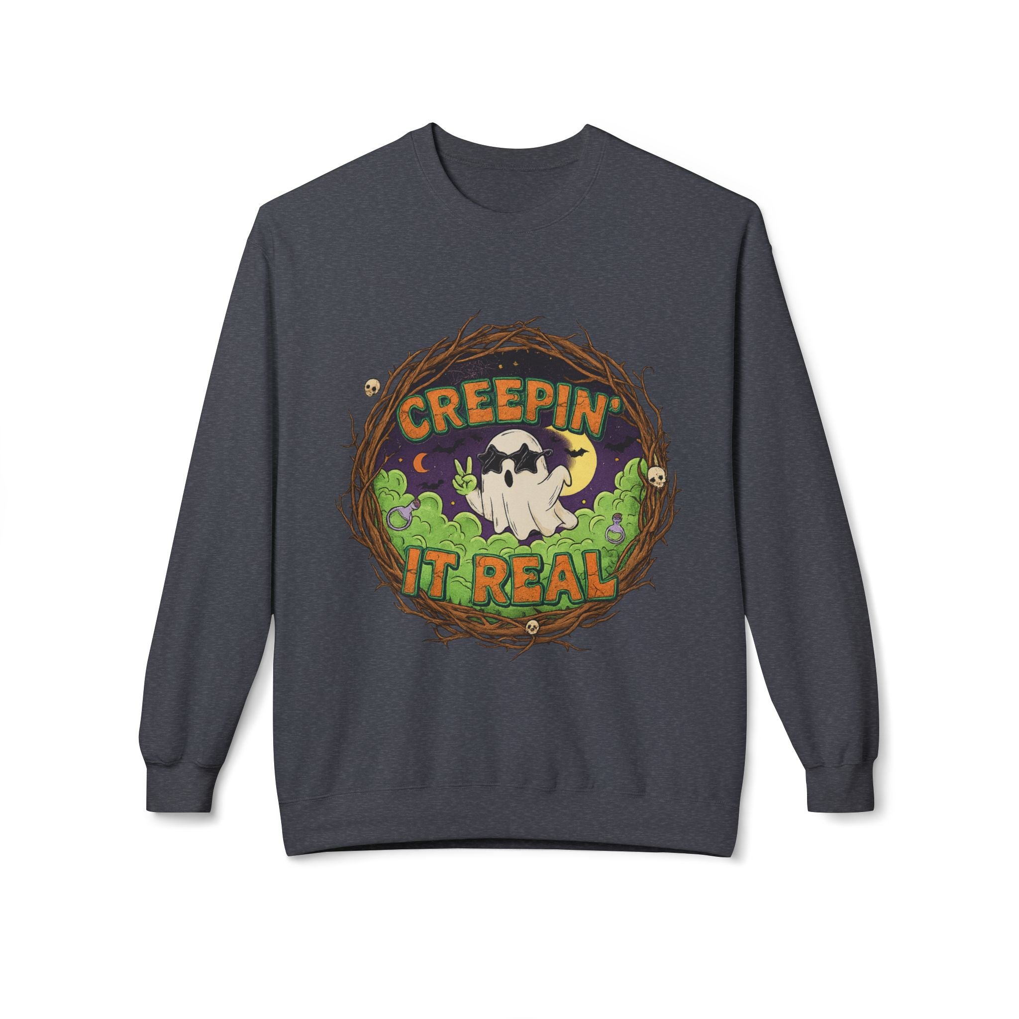 Creepin’ It Real 2 - Crewneck Unisex Sweatshirt - Cozy Halloween Apparel