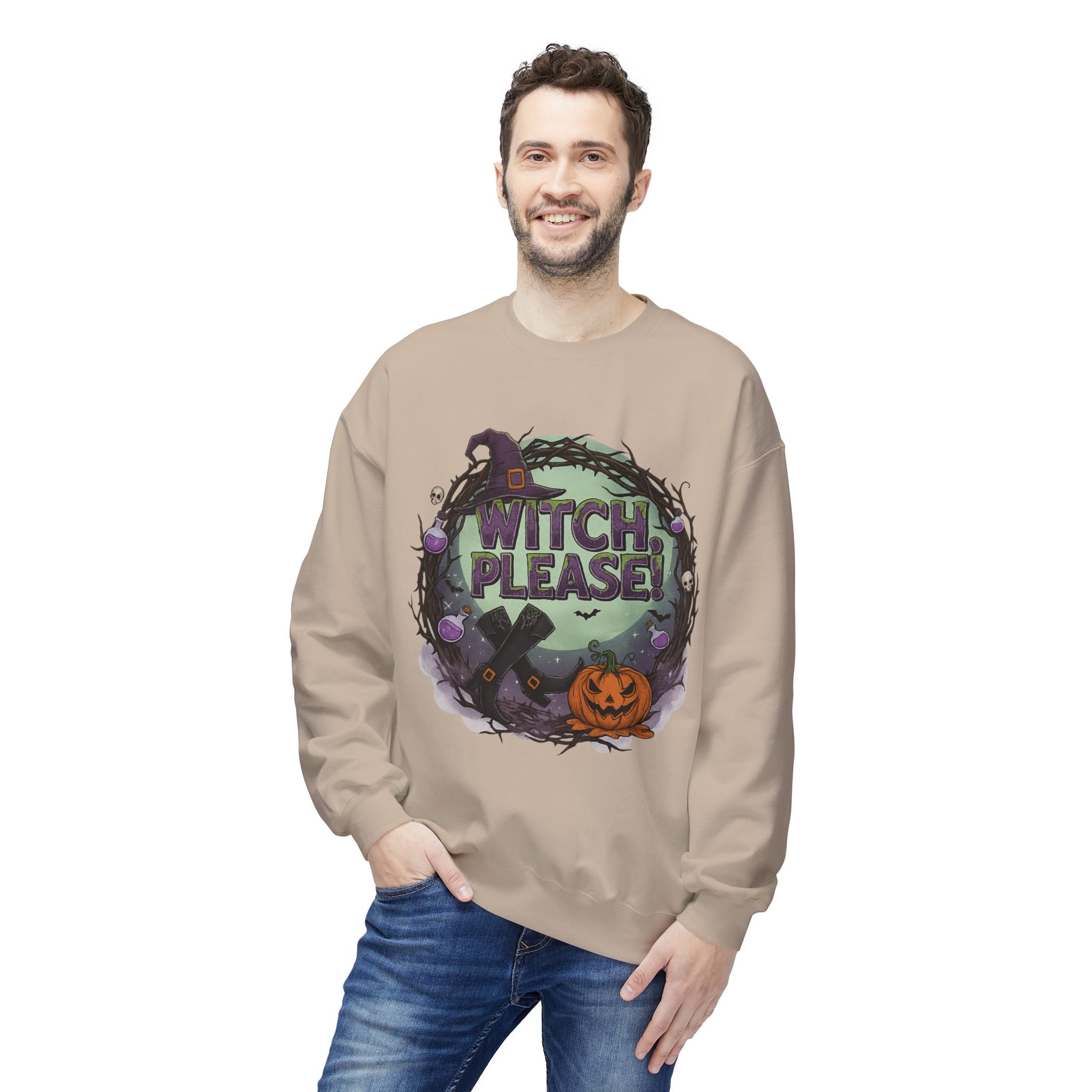 Witch, Please! 1 - Crewneck Unisex Sweatshirt - Cozy Halloween Apparel