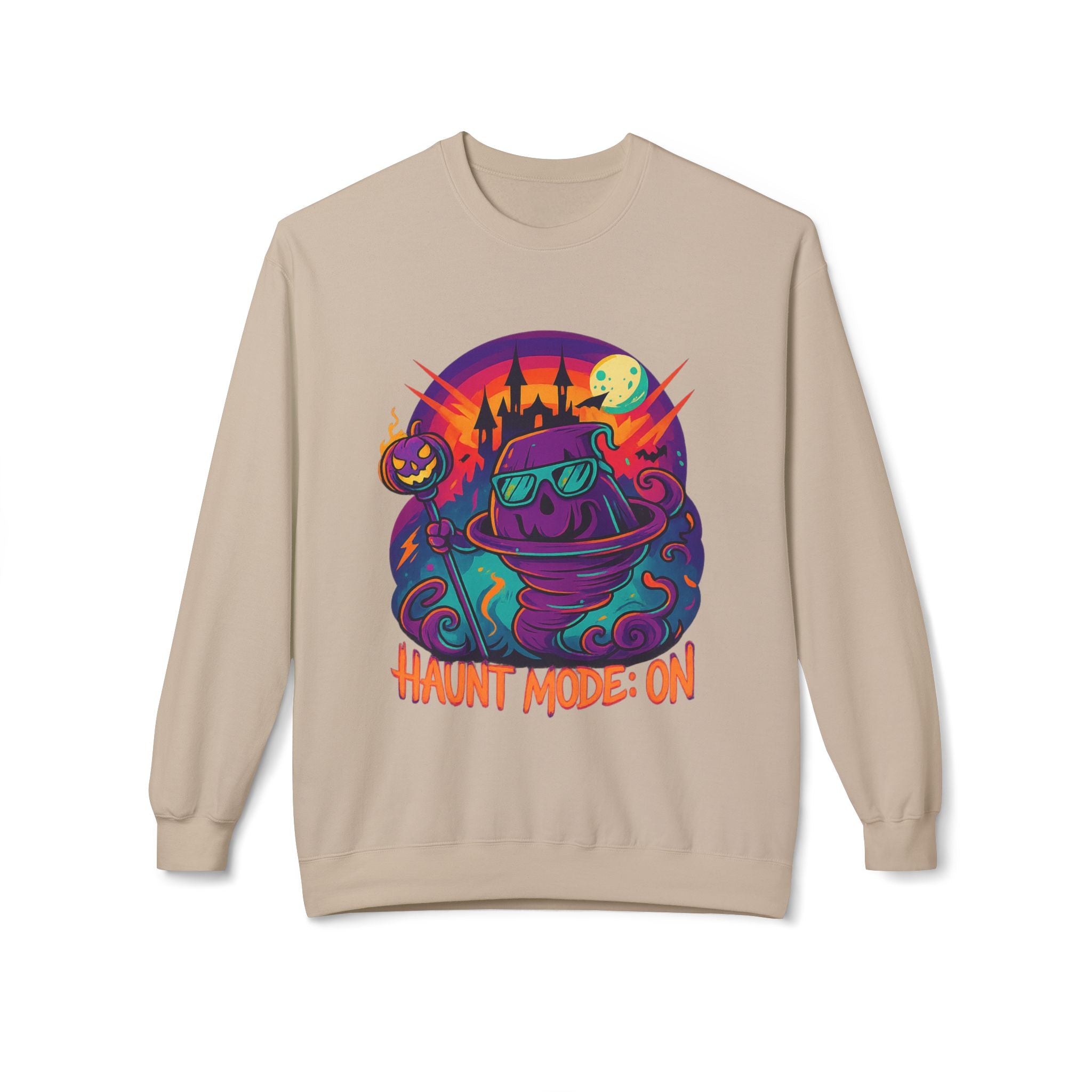 Haunt Mode ON 4 - Crewneck Unisex Sweatshirt - Cozy Halloween Apparel