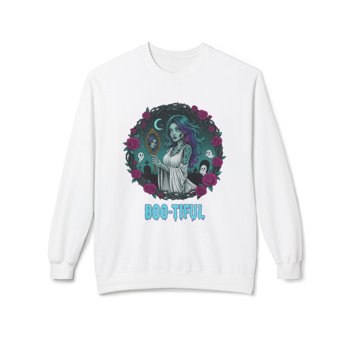 Boo-tiful 4.2- Gothic Witch Crewneck Unisex Sweatshirt - Cozy Halloween Apparel