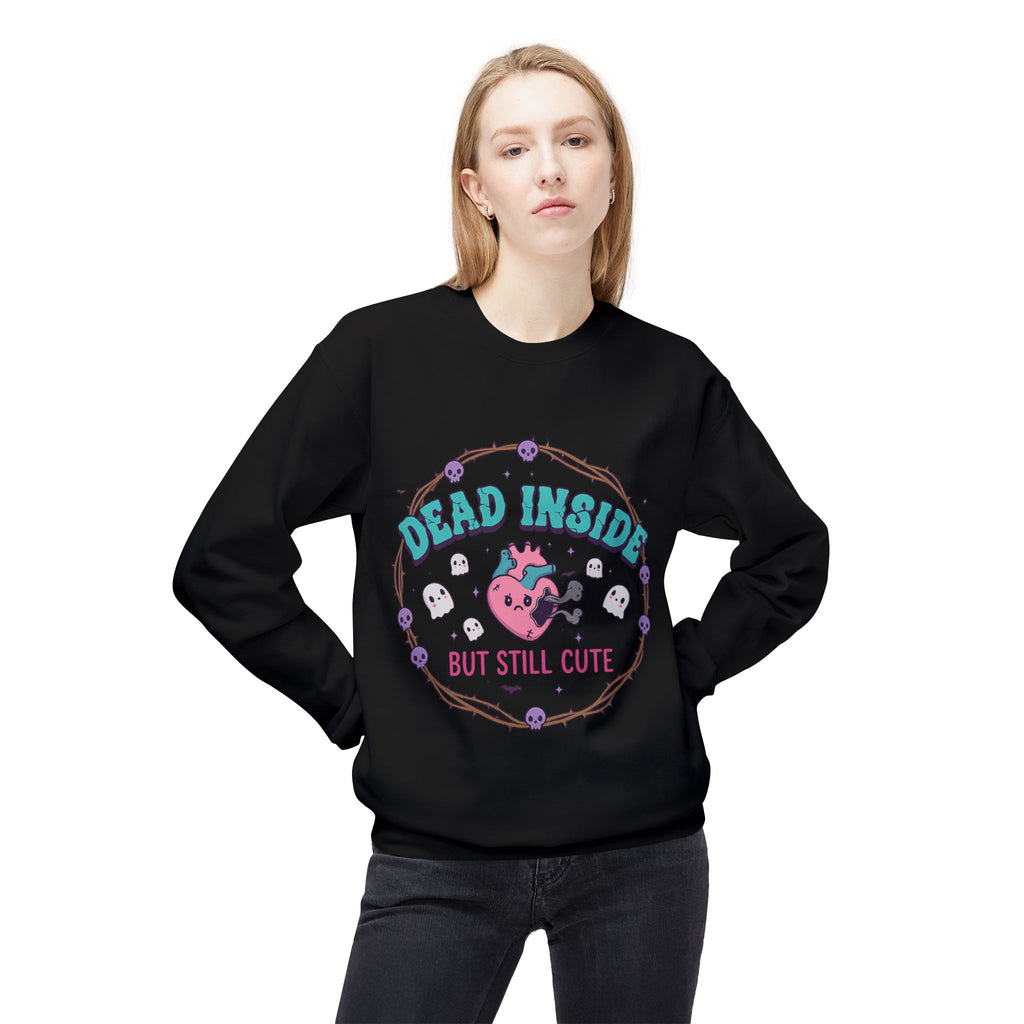 Dead Inside, But Still Cute 1- Crewneck Unisex Sweatshirt - Cozy Halloween Apparel