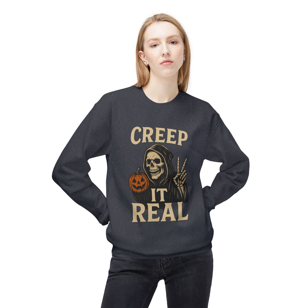 Creep It Real 1 - Crewneck Unisex Sweatshirt - Cozy Halloween Apparel