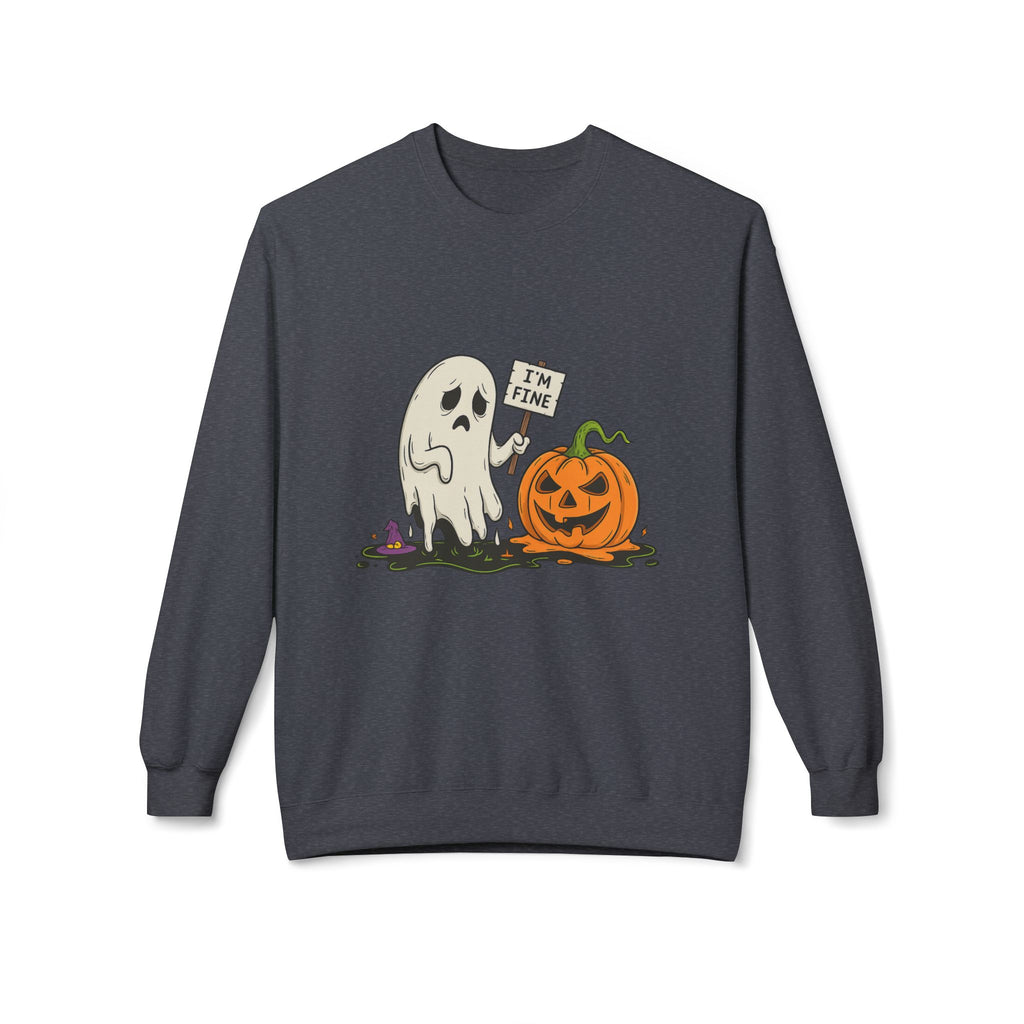 I'm Fine 1 - Crewneck Unisex Sweatshirt - Cozy Halloween Apparel