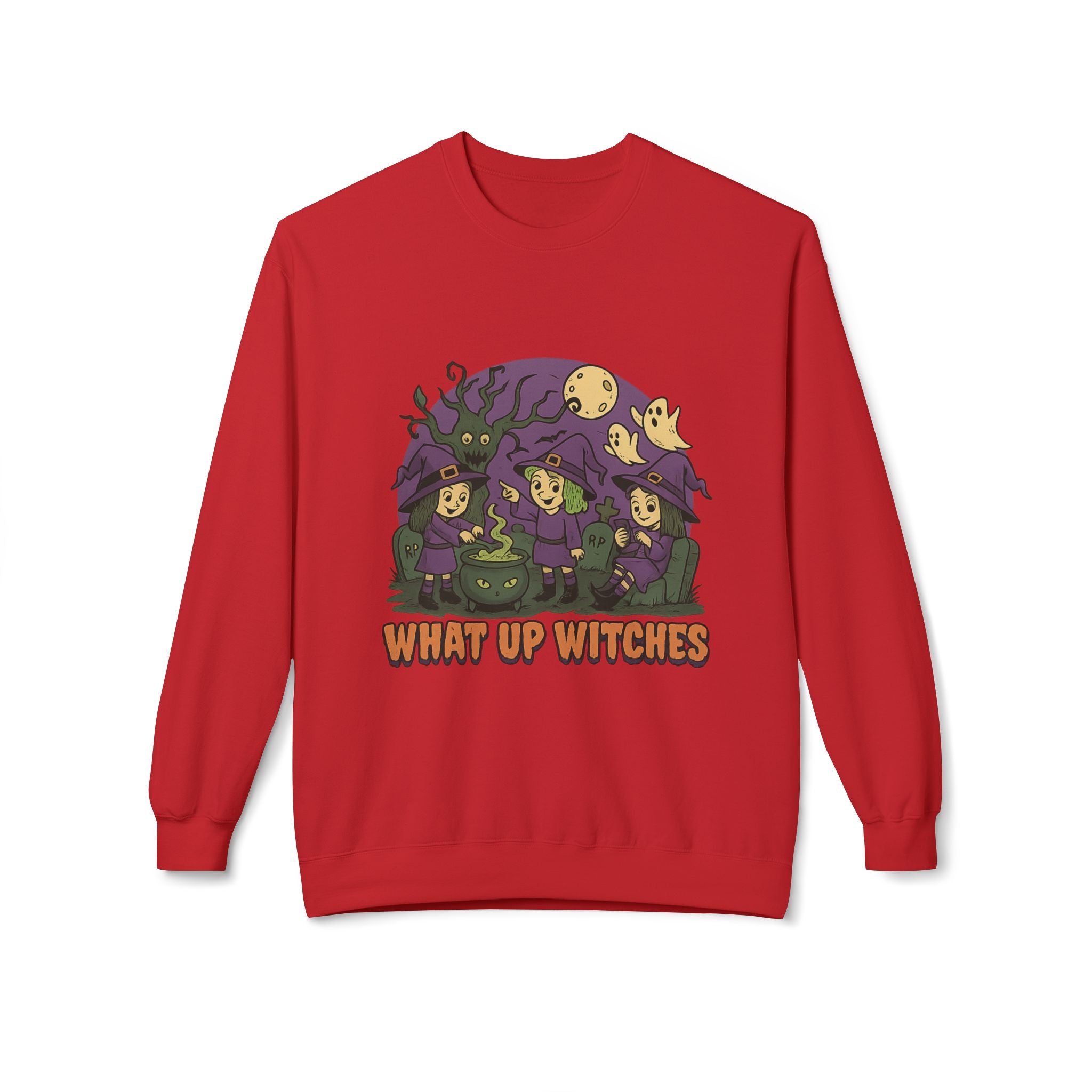 What Up Witches 2.2 - Crewneck Unisex Sweatshirt - Cozy Halloween Apparel