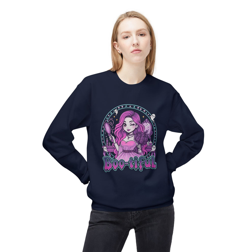 Boo-tiful 3- Gothic Witch Crewneck Unisex Sweatshirt - Cozy Halloween Apparel
