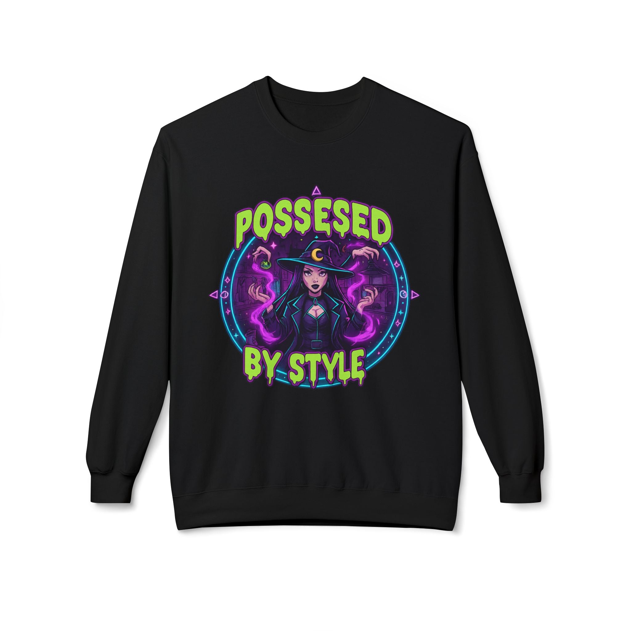 Possessed by Style 2 - Crewneck Unisex Sweatshirt - Cozy Halloween Apparel