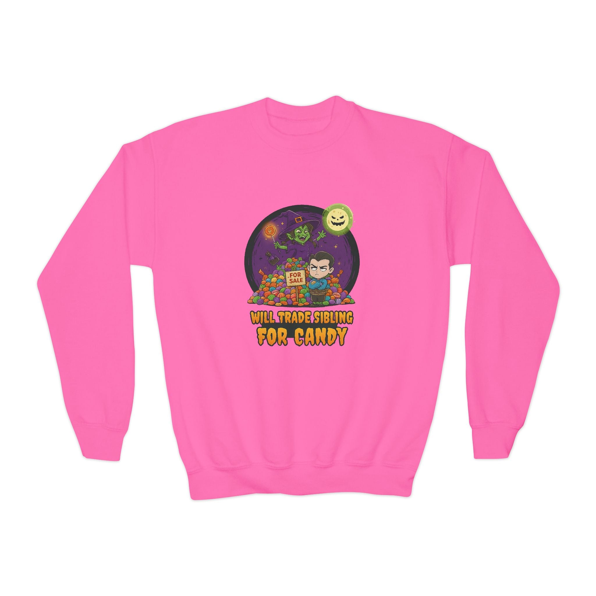 Will Trade Sibling for Candy 2, Fun Halloween Sweatshirt, Cute Kids Sweatshirt
