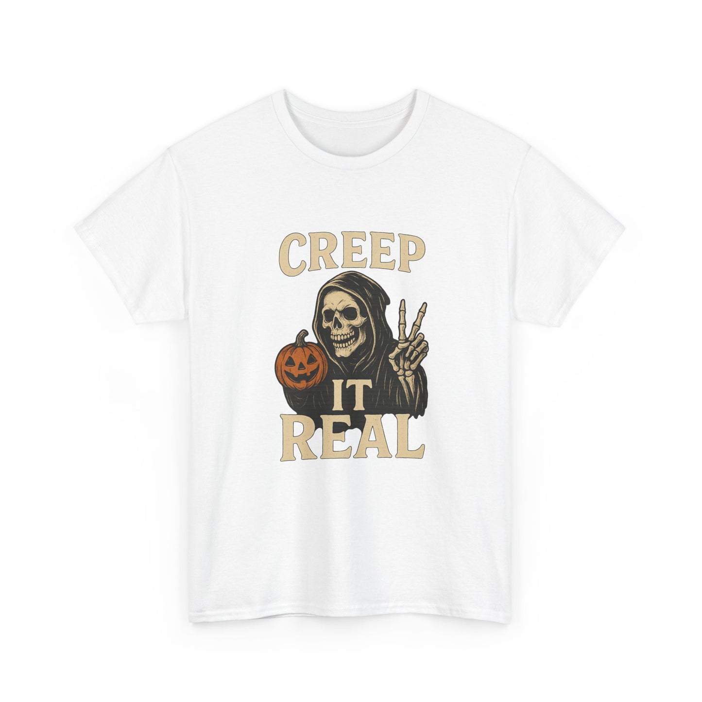 Creep It Real T-Shirt, Halloween Skull Graphic Tee, Unisex Cotton Shirt