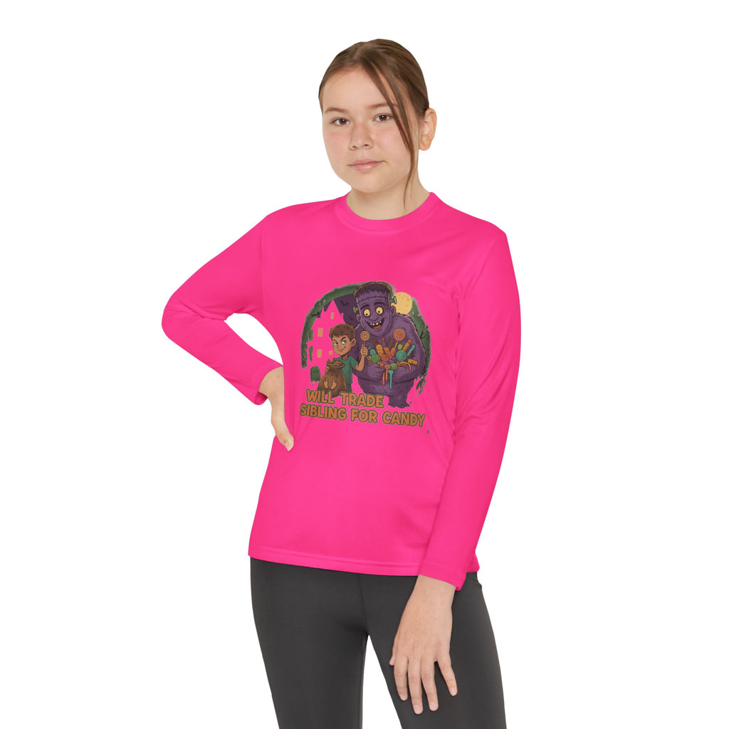 Will Trade Sibling for Candy 1 - Youth Long Sleeve Competitor Tee