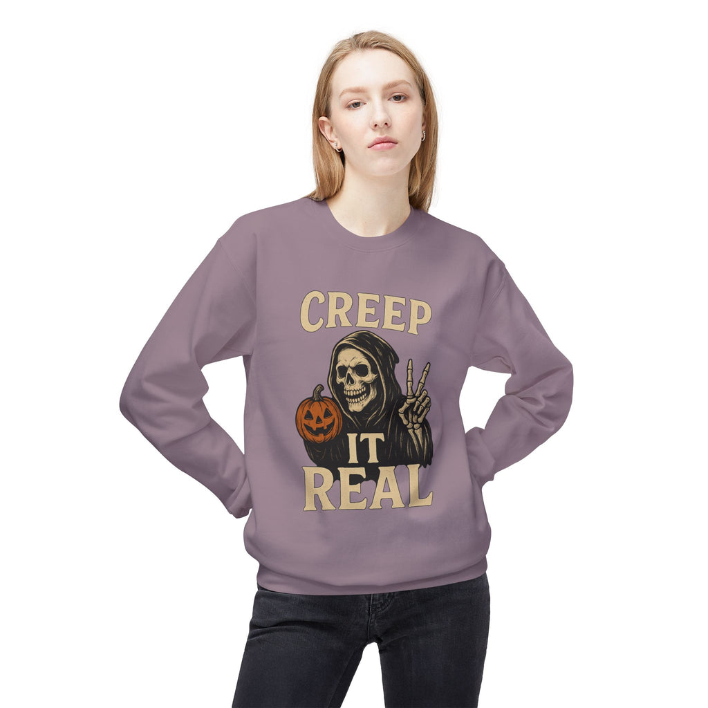 Creep It Real 1 - Crewneck Unisex Sweatshirt - Cozy Halloween Apparel