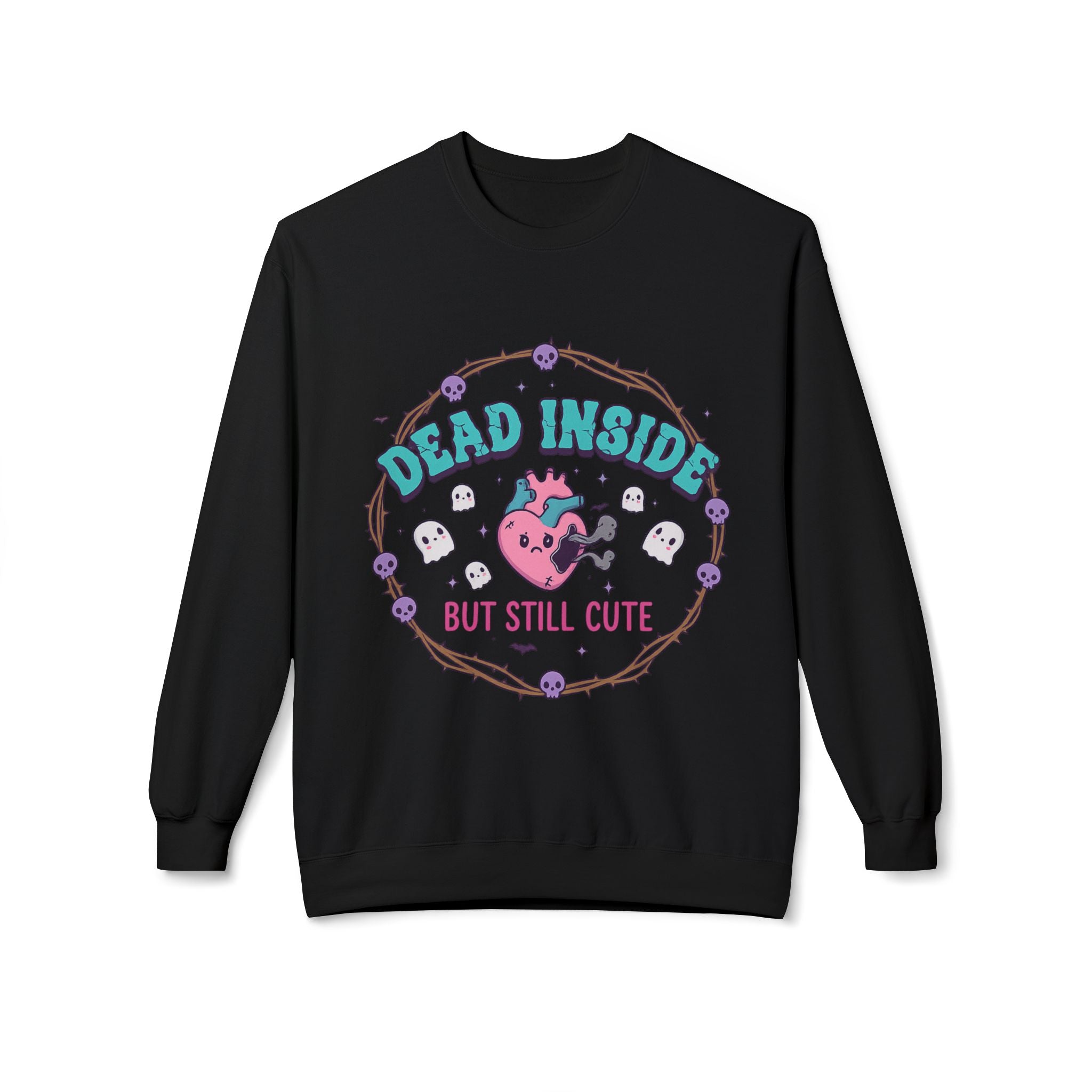 Dead Inside, But Still Cute 1- Crewneck Unisex Sweatshirt - Cozy Halloween Apparel