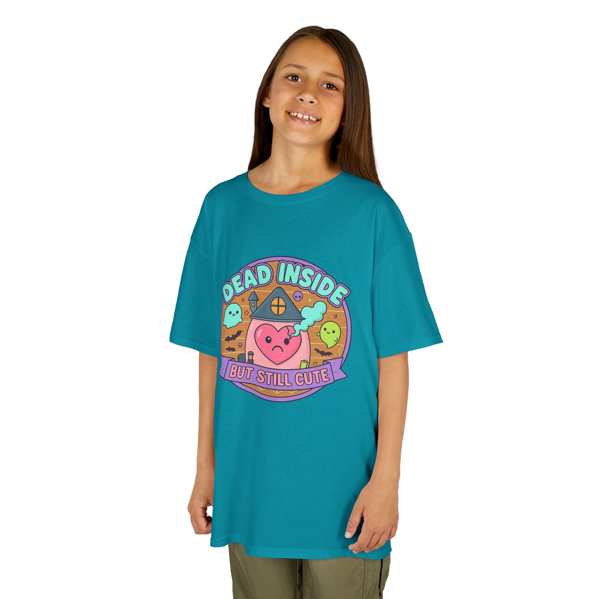 Dead Inside But Still Cute - Cute Kids Heavy Cotton Tee ,  Fun Graphic Tee for Kids
