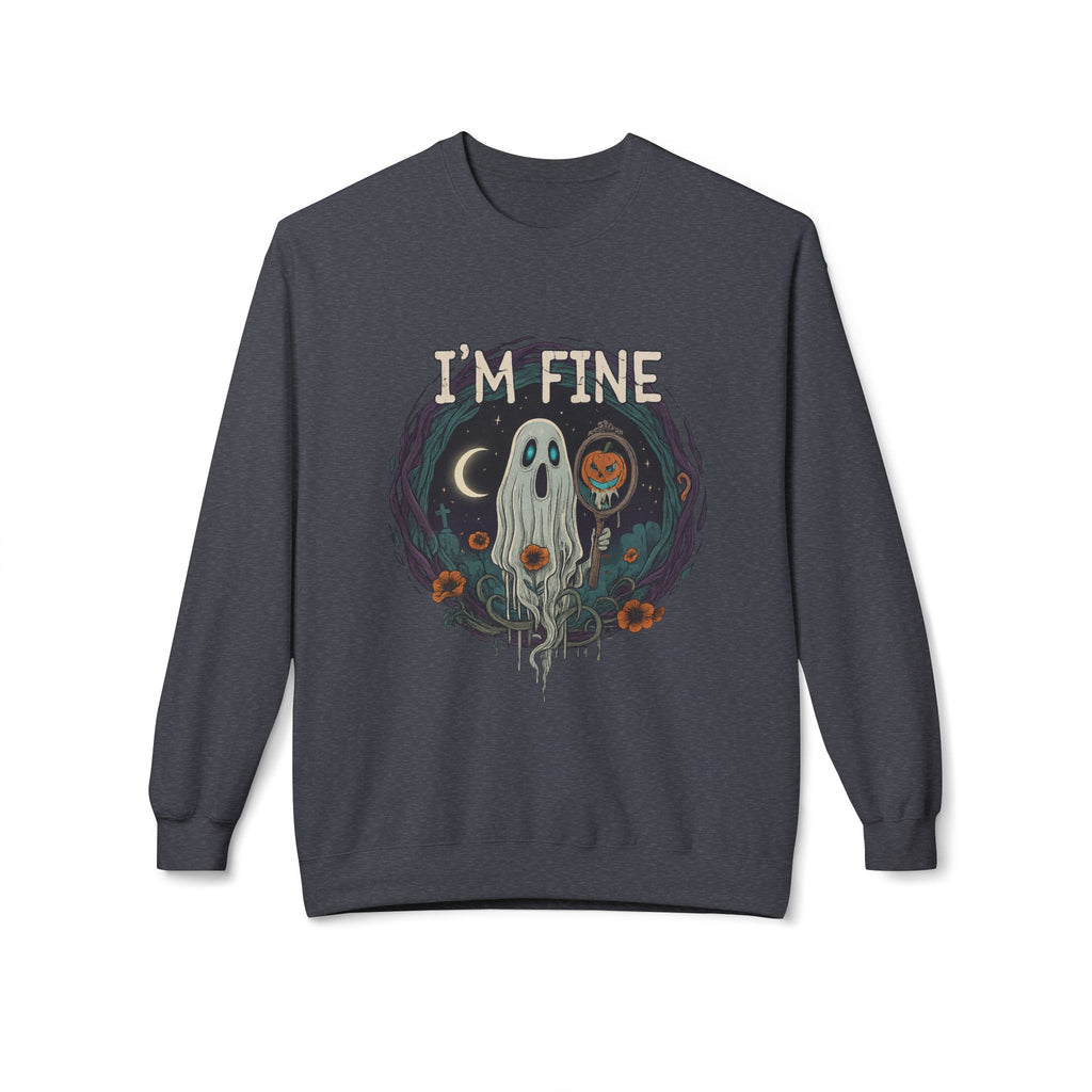 I'm Fine 2 - Crewneck Unisex Sweatshirt - Cozy Halloween Apparel