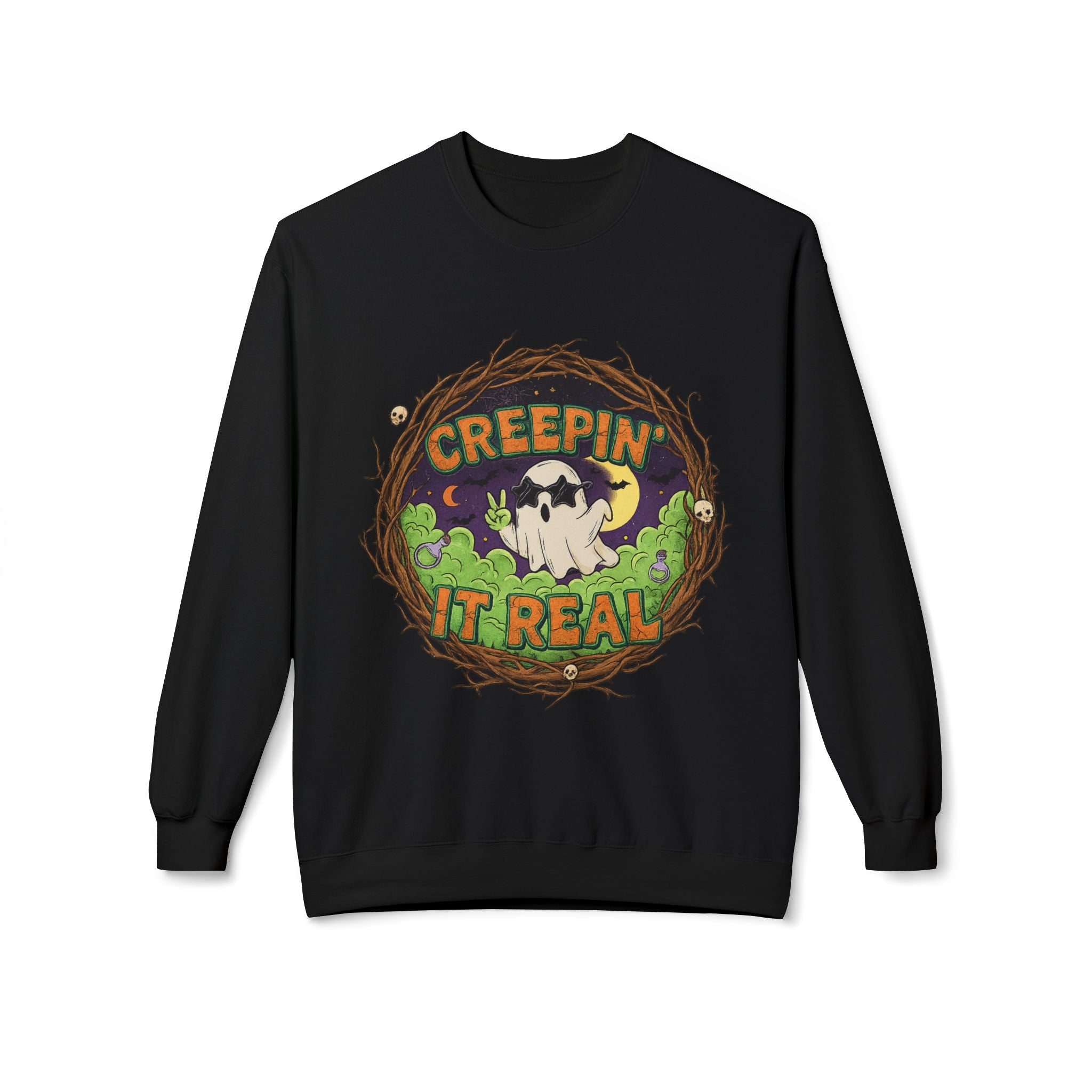 Creepin’ It Real 2 - Crewneck Unisex Sweatshirt - Cozy Halloween Apparel
