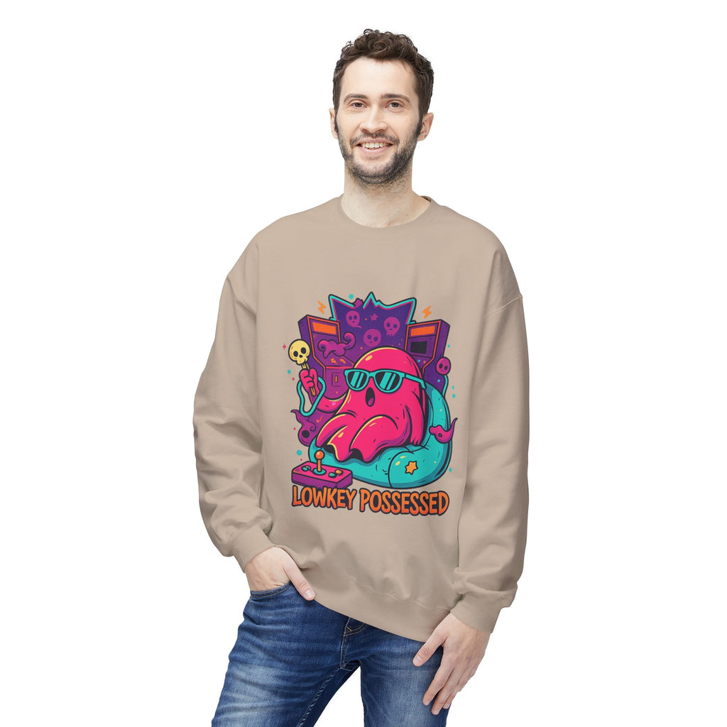 Lowkey Possessed 2 - Crewneck Unisex Sweatshirt - Cozy Halloween Apparel