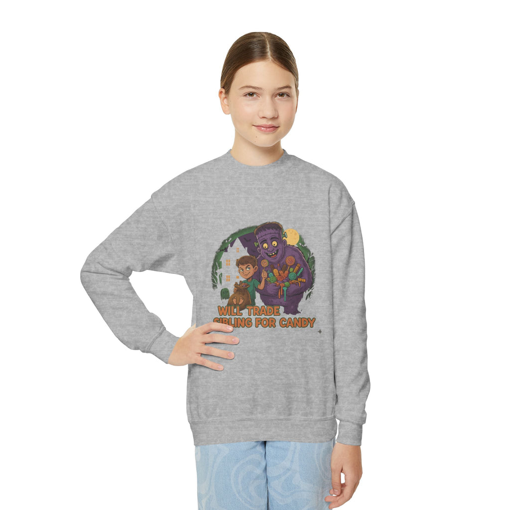 Will Trade Sibling for Candy 1 , Funny Teen Apparel, Cute Sweatshirt, Unique Gift for Kids,