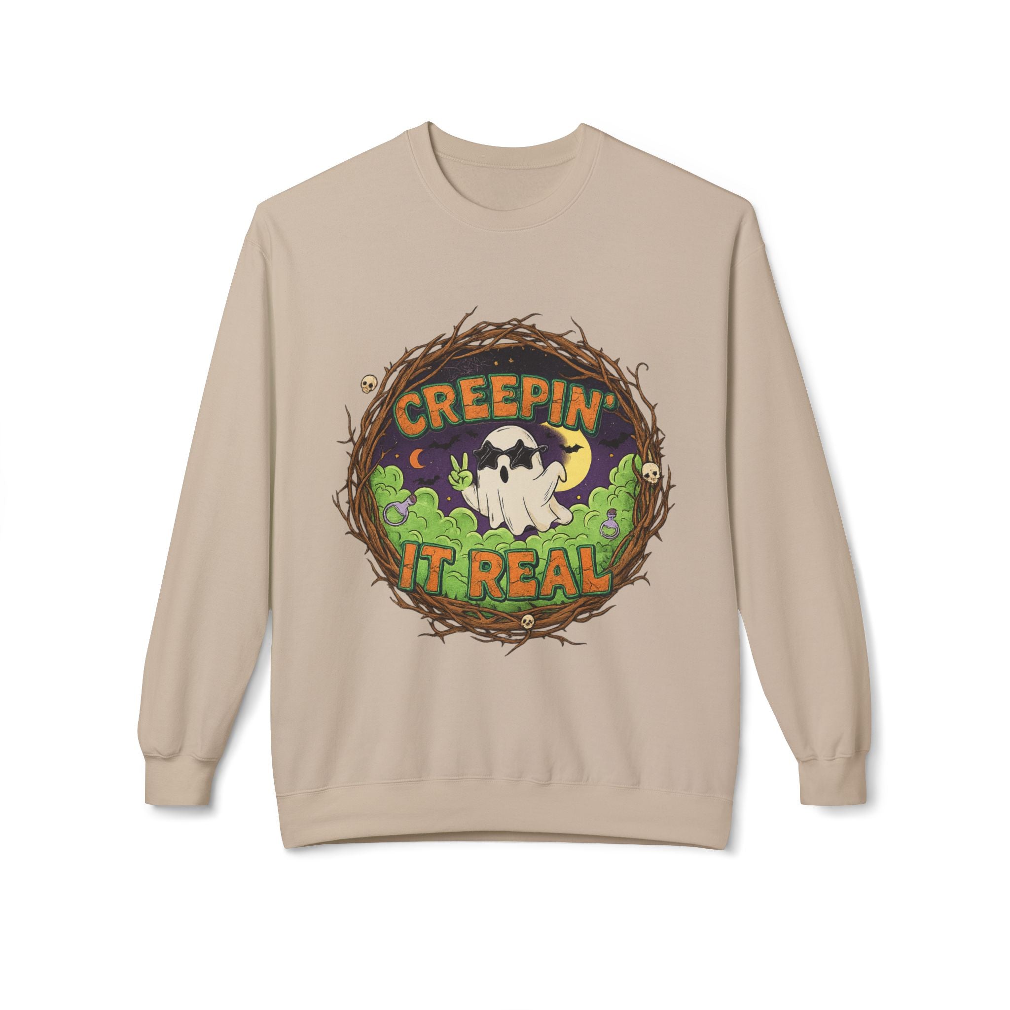 Creepin’ It Real 2 - Crewneck Unisex Sweatshirt - Cozy Halloween Apparel