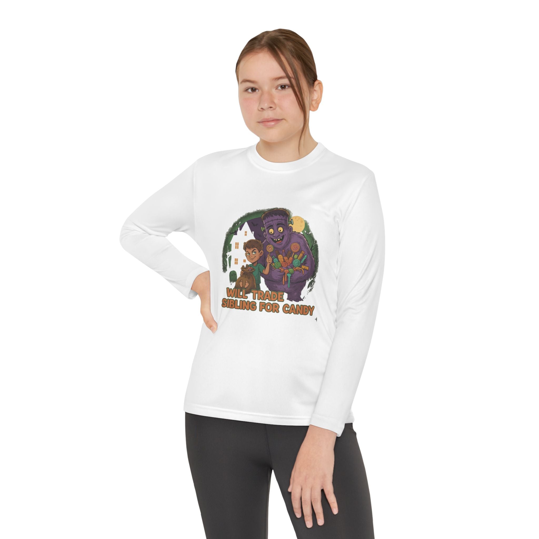 Will Trade Sibling for Candy 1 - Youth Long Sleeve Competitor Tee