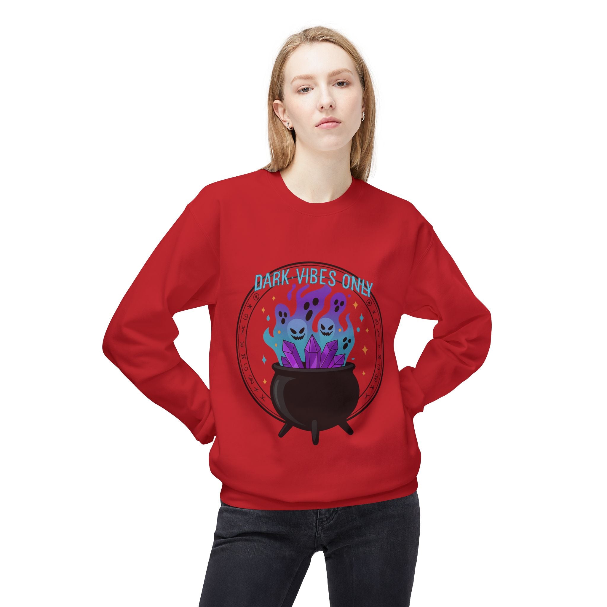 Dark Vibes Only 3.2 - Crewneck Unisex Sweatshirt - Cozy Halloween Apparel