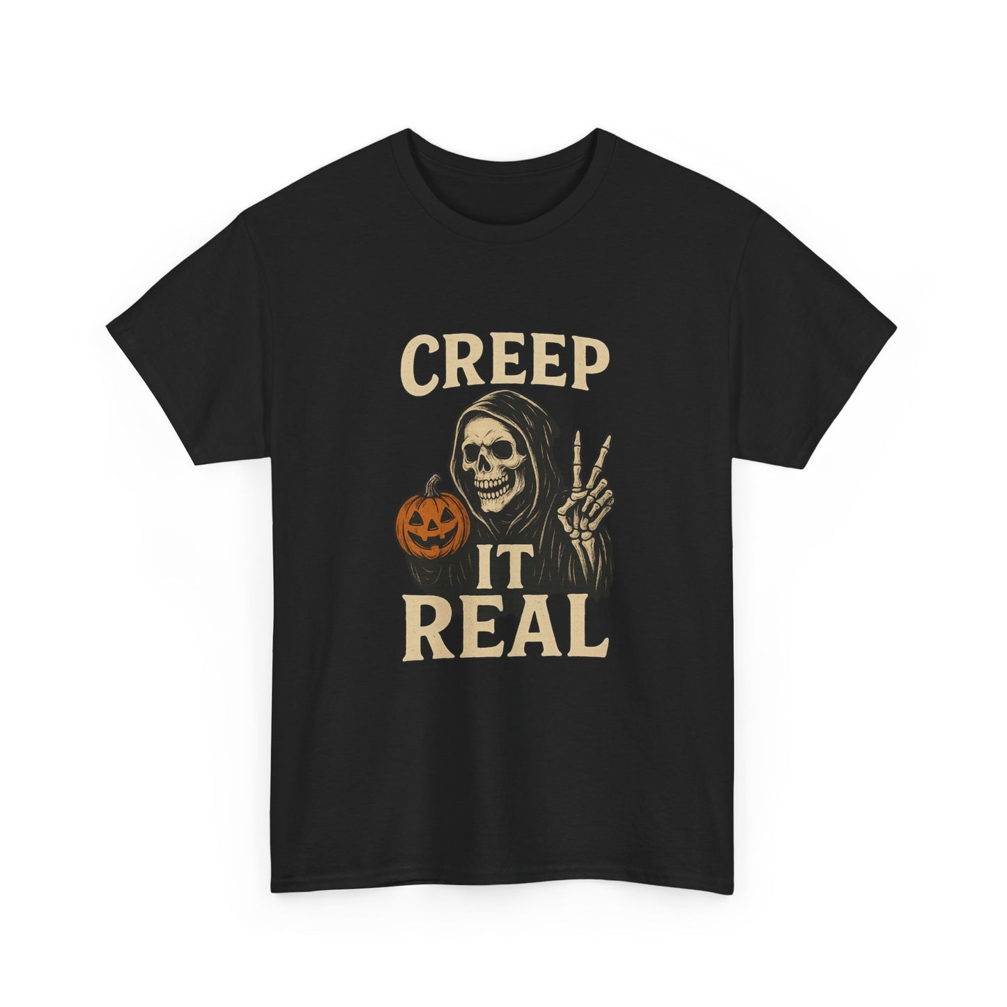 Creep It Real T-Shirt, Halloween Skull Graphic Tee, Unisex Cotton Shirt