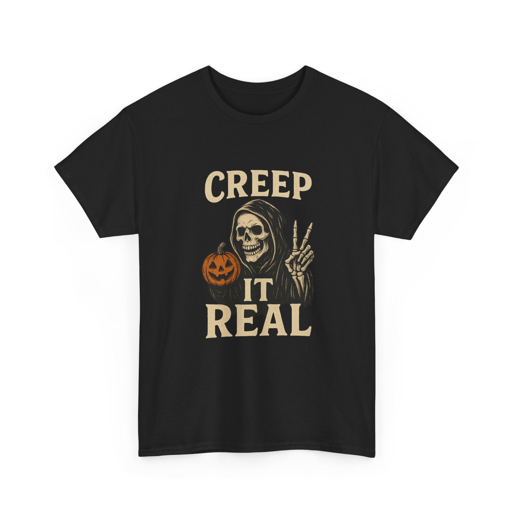Creep It Real T-Shirt, Halloween Skull Graphic Tee, Unisex Cotton Shirt