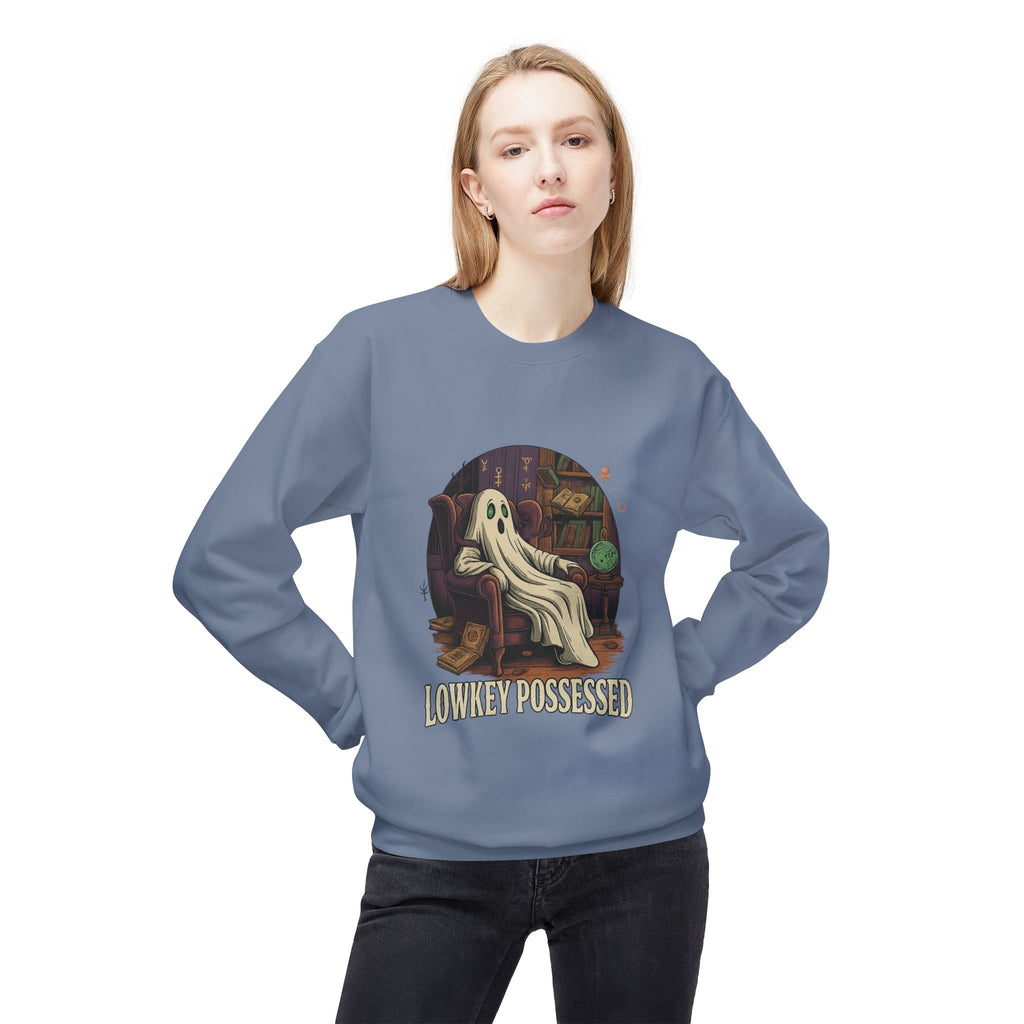 Lowkey Possessed 1 - Crewneck Unisex Sweatshirt - Cozy Halloween Apparel