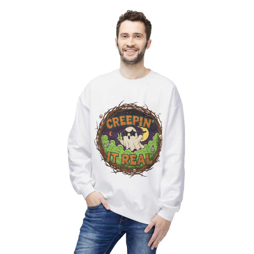 Creepin’ It Real 2 - Crewneck Unisex Sweatshirt - Cozy Halloween Apparel