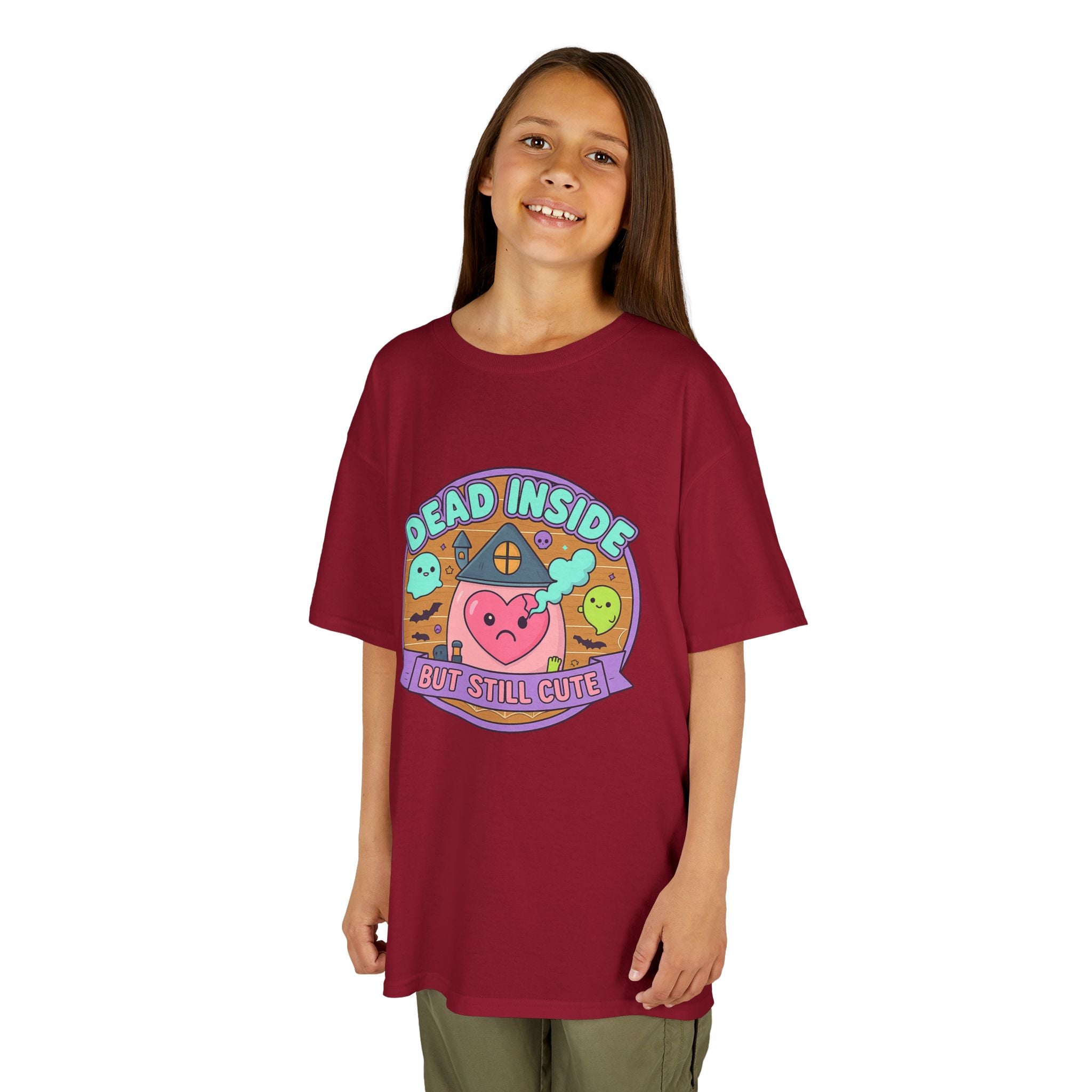 Dead Inside But Still Cute - Cute Kids Heavy Cotton Tee ,  Fun Graphic Tee for Kids