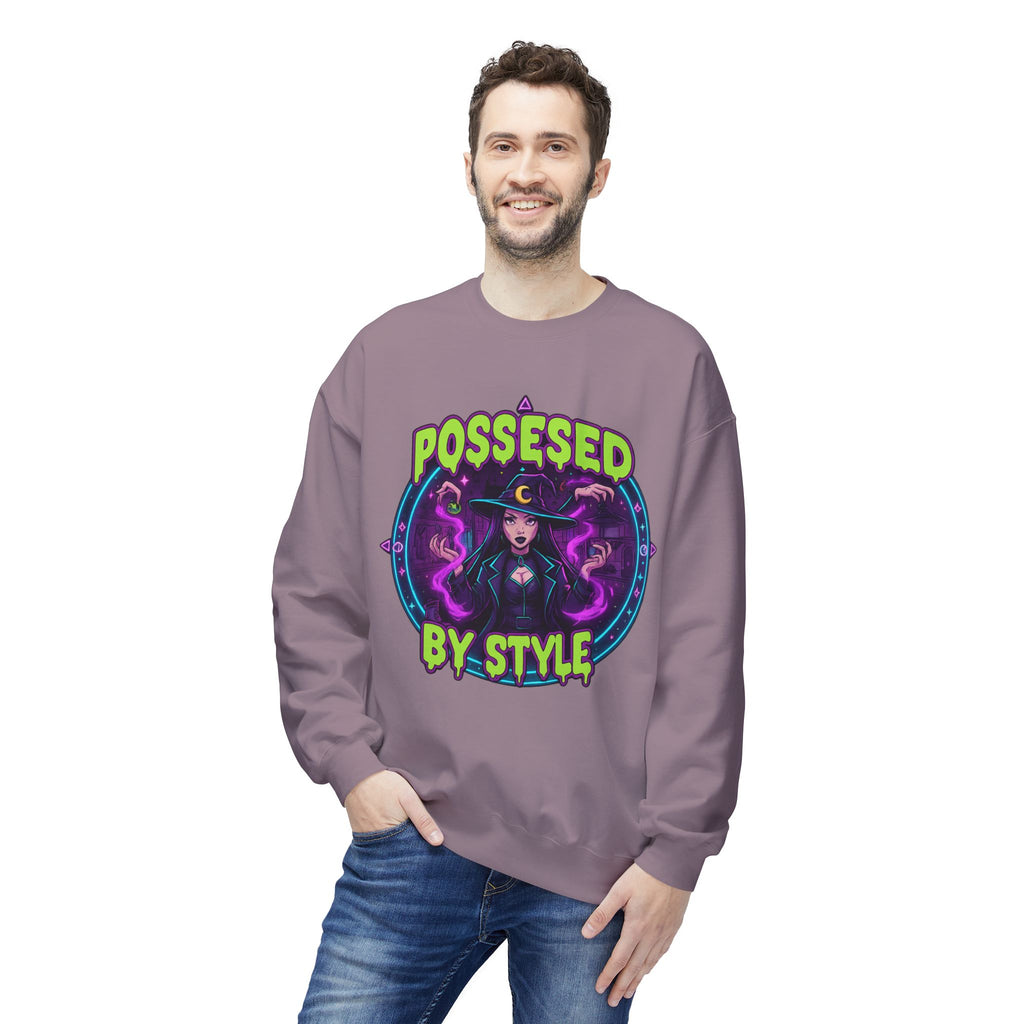 Possessed by Style 2 - Crewneck Unisex Sweatshirt - Cozy Halloween Apparel